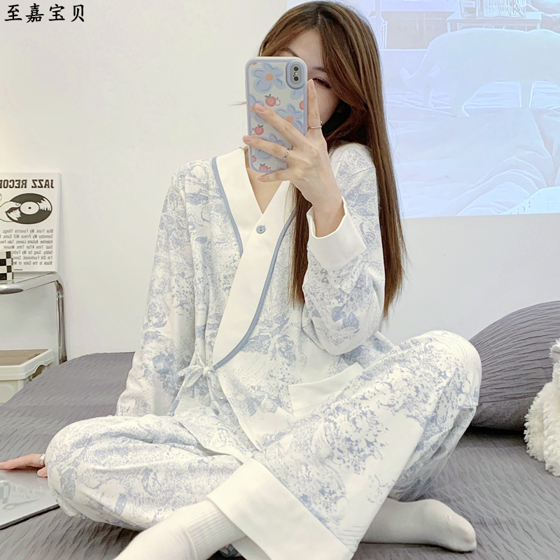 産後服 純綿 春夏 妊婦 パジャマ 女性 妊娠期 8ヶ月 産後 授乳 秋 マタニティ 出産待ち 退院 9