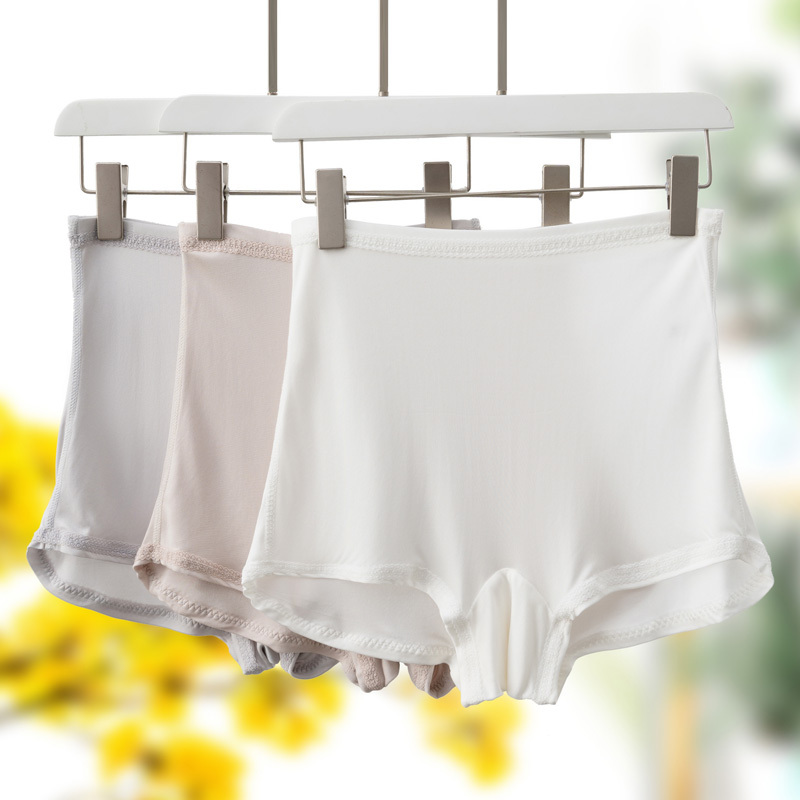 【Size Runs Large】Japanese Order 100% Mulberry Silk Knitted Silk White Factory Silk Women's Boxer Briefs Underwear Safety Shorts