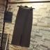 Mùa thu và mùa đông mới dày chia ngã ba eo cao đan váy nữ dài đoạn một bước váy rắn màu đàn hồi nửa váy chân váy cho người mập lùn Váy