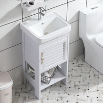 Bathroom cabinet combination washbasin One-piece ceramic small household washbasin Floor-to-ceiling washbasin Sink washbasin Laundry table