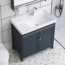 Ceramic laundry basin cabinet combination Floor-standing laundry pool with washboard Balcony integrated basin Single wash basin