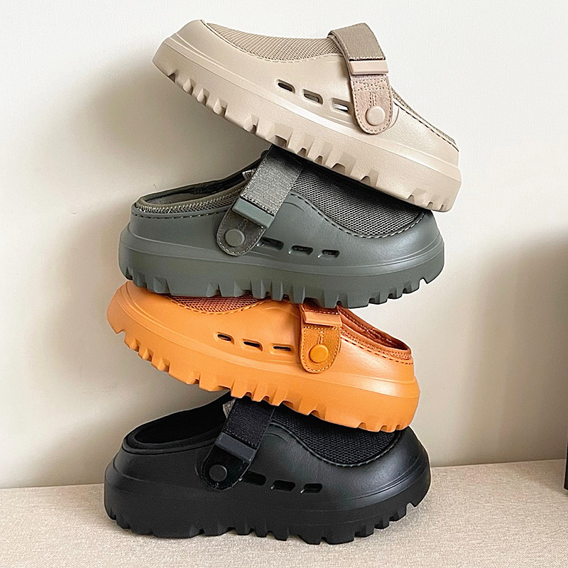 Sangpo's New Croc-Style Clogs for Men and Women, Slip-On Versatile Couple's Dual-Wear Closed-Toe Half-Slip Sandals