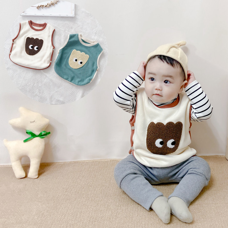 Baby waistcoat spring autumn and winter outside wearing female male baby canshoulders waistcoat winter wear warm foreign pie infant waistcoat