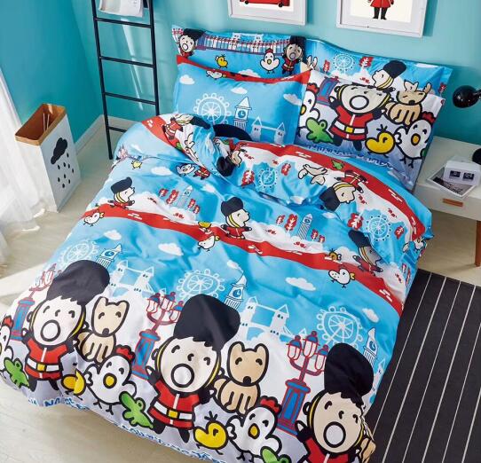 Trẻ em cotton hoạt hình bộ đồ giường bông chăn trải giường ga gối đệm ký túc xá giường mẫu giáo bé trai Ga phủ giường Everon