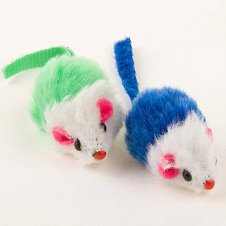 Cat Toy Rabbit Leather Mouse 2 Inch Bicolor Rabbit Fur Suede Toy Rat Cat Toy Rat Cat Toy-Taobao