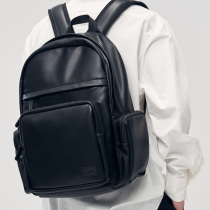 Fashion backpack men's leather PU bag large capacity student bag casual computer travel backpack Japanese