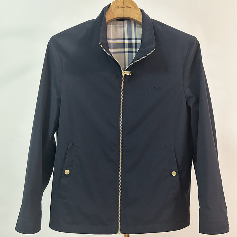 Jacket in Three Colors, Suitable for Daily Commuting, Stand Collar, Business Casual, Loose Fit, Spring and Autumn Wear, Men's Plaid Thin Jacket, Casual