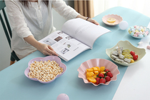 Wheat Plastic Dry Fruit Pan Home Living Room Snacking Fruit Tray Tea Table Candy Melon Seeds Pan Dried Fruit Box Suit Bowl