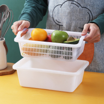 Plastic rectangular thickened restaurant kitchen cutting vegetables storage basket basin square sieve basin side dish leaking basin draining sieve