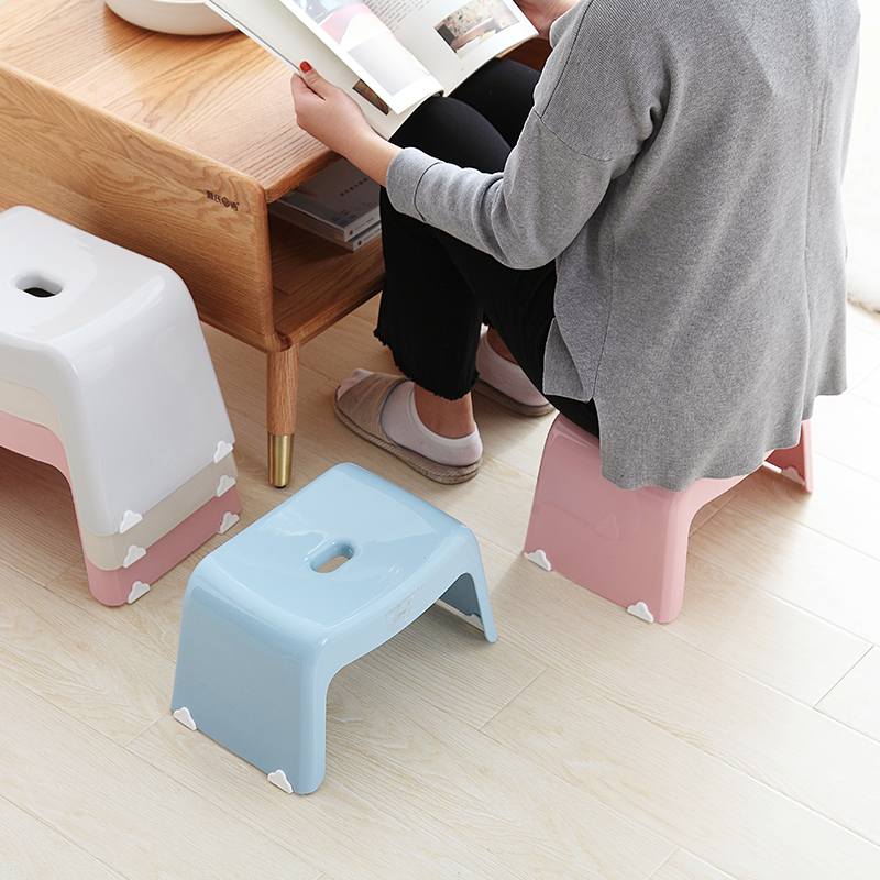 Home Plastic Stool Cartoon Baby Learning Short Bench Economy Type Footstool Square Bench Can Superimpose children's rubber stool