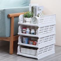 Thickened childrens storage rack floor multilayer home pull-out foldable finishing box plastic snacks shelves bookshelves