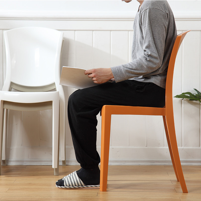 Europlastic Adult Dining Chair Home Thickened Backrest Chair Large Row Stalls Dining Room Beach Stool Non-slip Mesh Red Chair