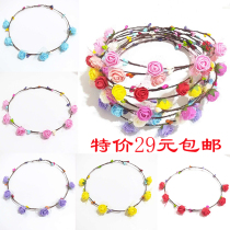 Wreath childrens headdress small gift Mori female rattan push wreath Park booth explosive bride headdress wholesale