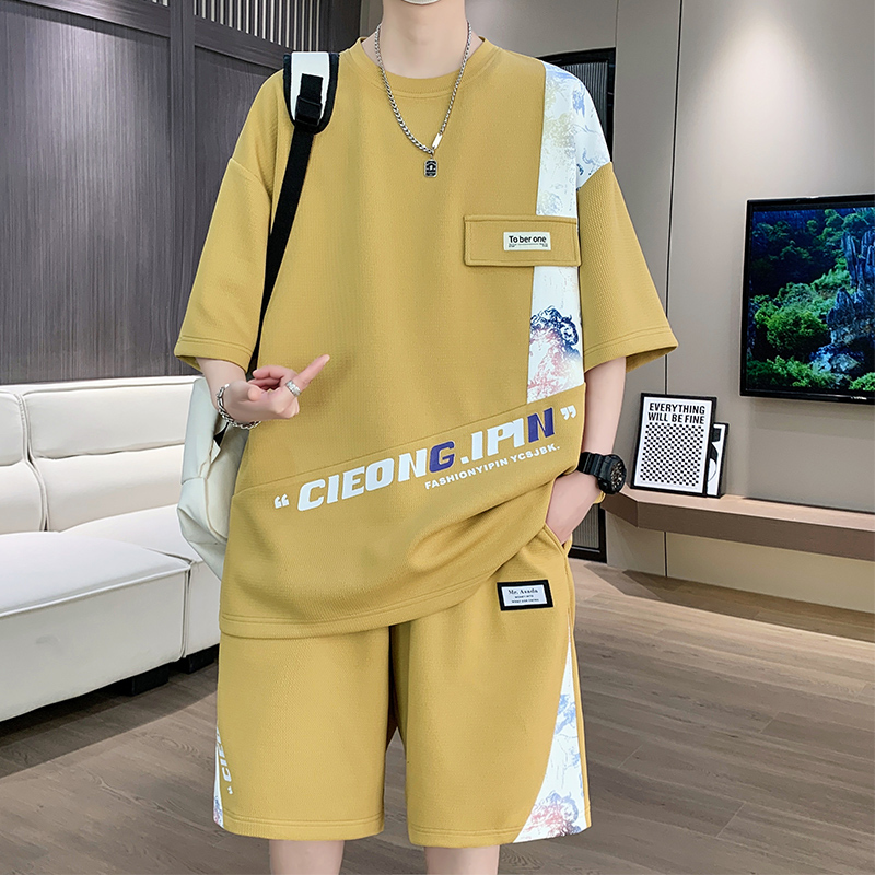 Back-To-School Season Extra Large Size Student Casual Sports Suit Boy Summer Youth T-Shirt Shorts Trendyy Suit Back-To-School Season Extra Large Size Student Casual Sports Suit Boy Summer Youth T-Shirt Shorts Trendyy Suit