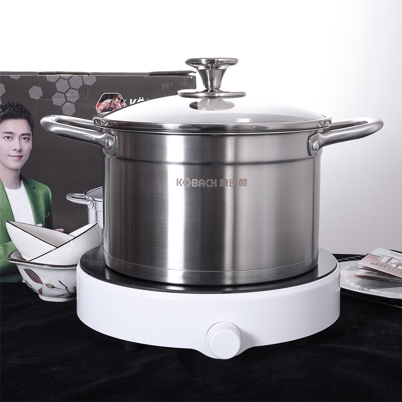 Conbach soup pan 304 stainless steel small steam boiler home thickened double ear saucepan soup saucepan cooking pan 24
