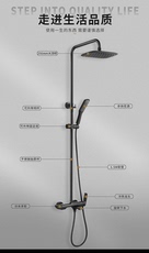 Смеситель для душа 正品埃美柯全铜黑色淋浴龙头套装花洒带下出洗澡浴室yg856专卖店