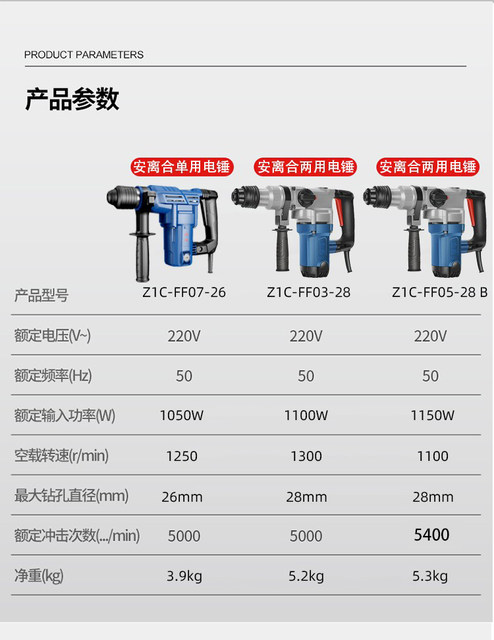 东成电锤电镐电钻多功能大功率冲击钻工业混凝土家用电动工具电捶