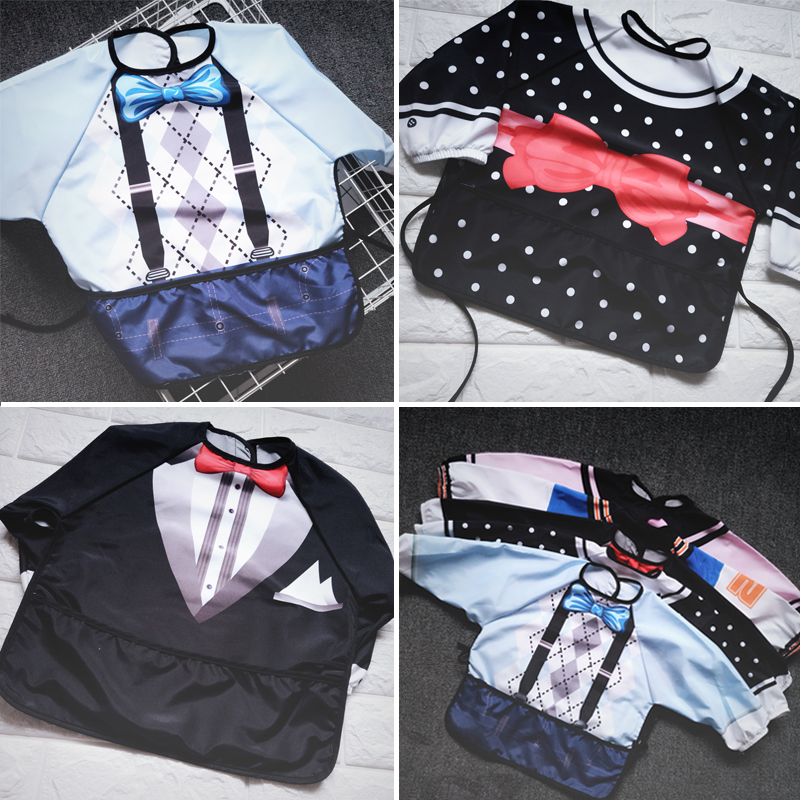 ins baby boy boy boy child bow tie bib waterproof cover coat reverse dressing and eating clothes bib
