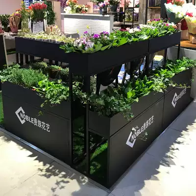 Wrought iron partition flower rack Flower box Outdoor fence Courtyard Outdoor balcony flower trough Rectangular combination sample house display center outer pendulum