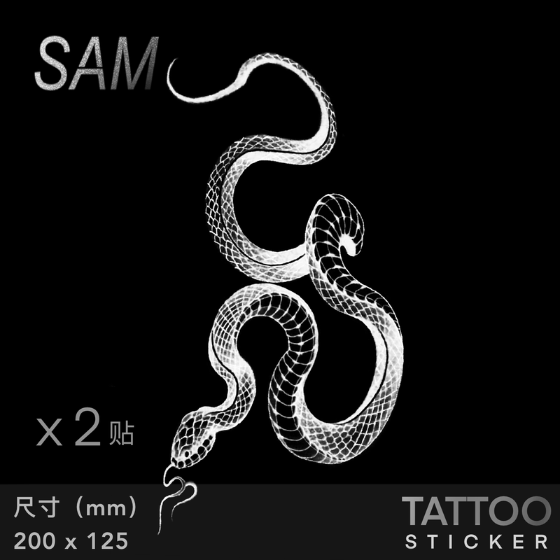 Sam Snake Bondage Herbal Semi-Permanent Tattoo Sticker for Women Waterproof Long-Lasting Advanced Arm Leg Side Waist Snake Tattoo Sticker for Men