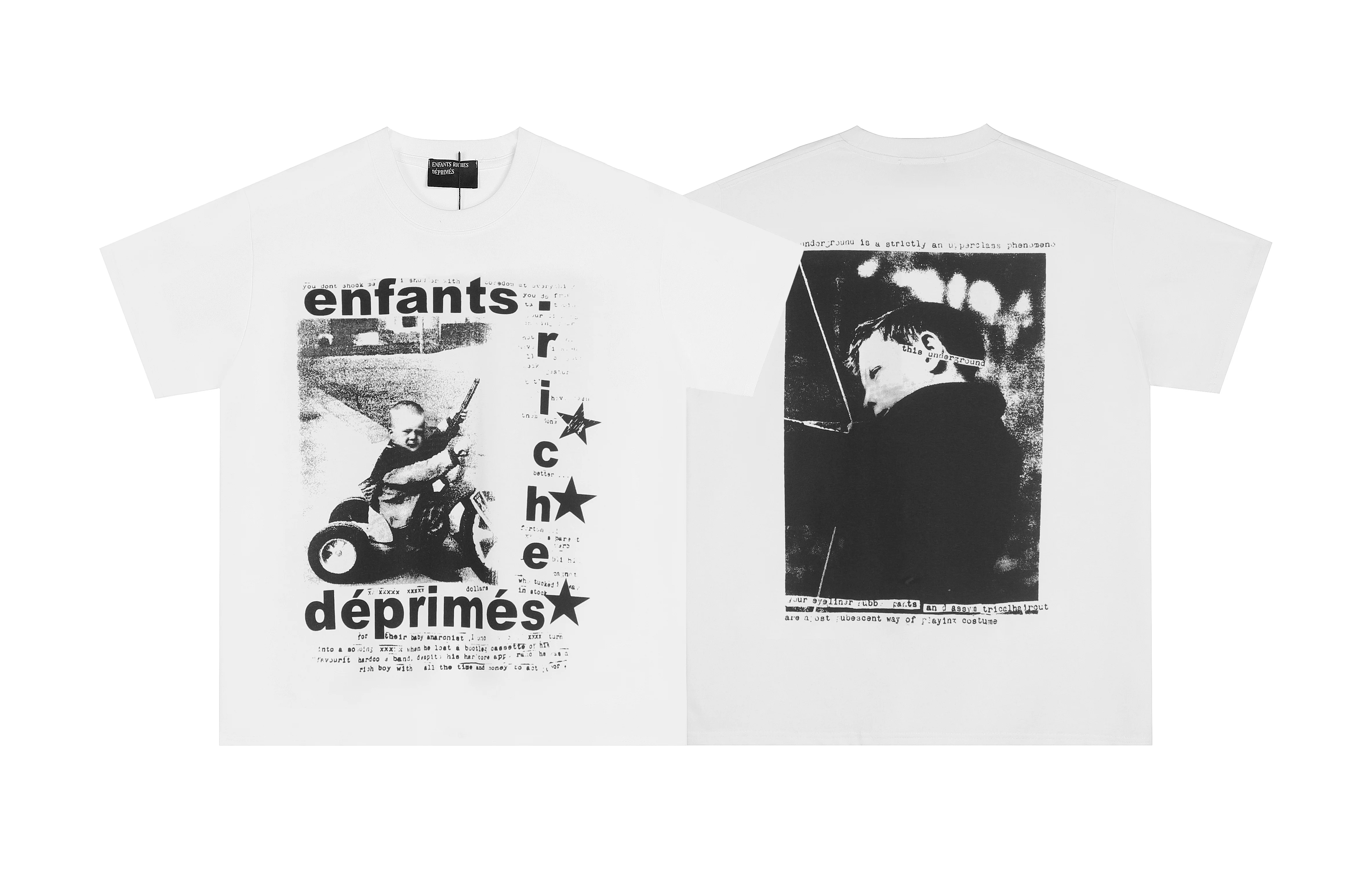 Новый модный хлопковый короткий рукав футболка из серии Enfants Riches Deprimes, меланхоличная тоска, второе поколение, Erd
