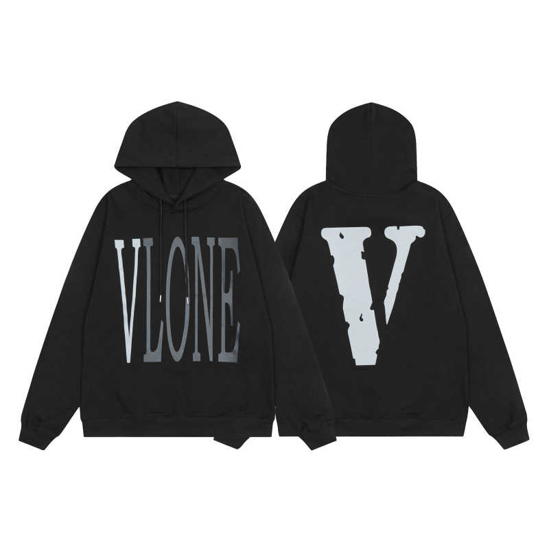 American Style Vlonefast Sweatshirt for Men and Women, Couple 3m Reflective Terry Autumn Pullover Jacket, Large V Hoodie, Trendy Brand