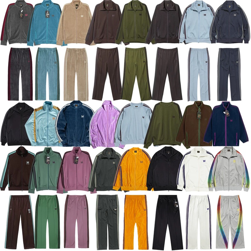 Needles X Beams Collaboration 25Ss Butterfly Embroidered Jacket Unisex Sports Striped Pants Trendy Men's Wear