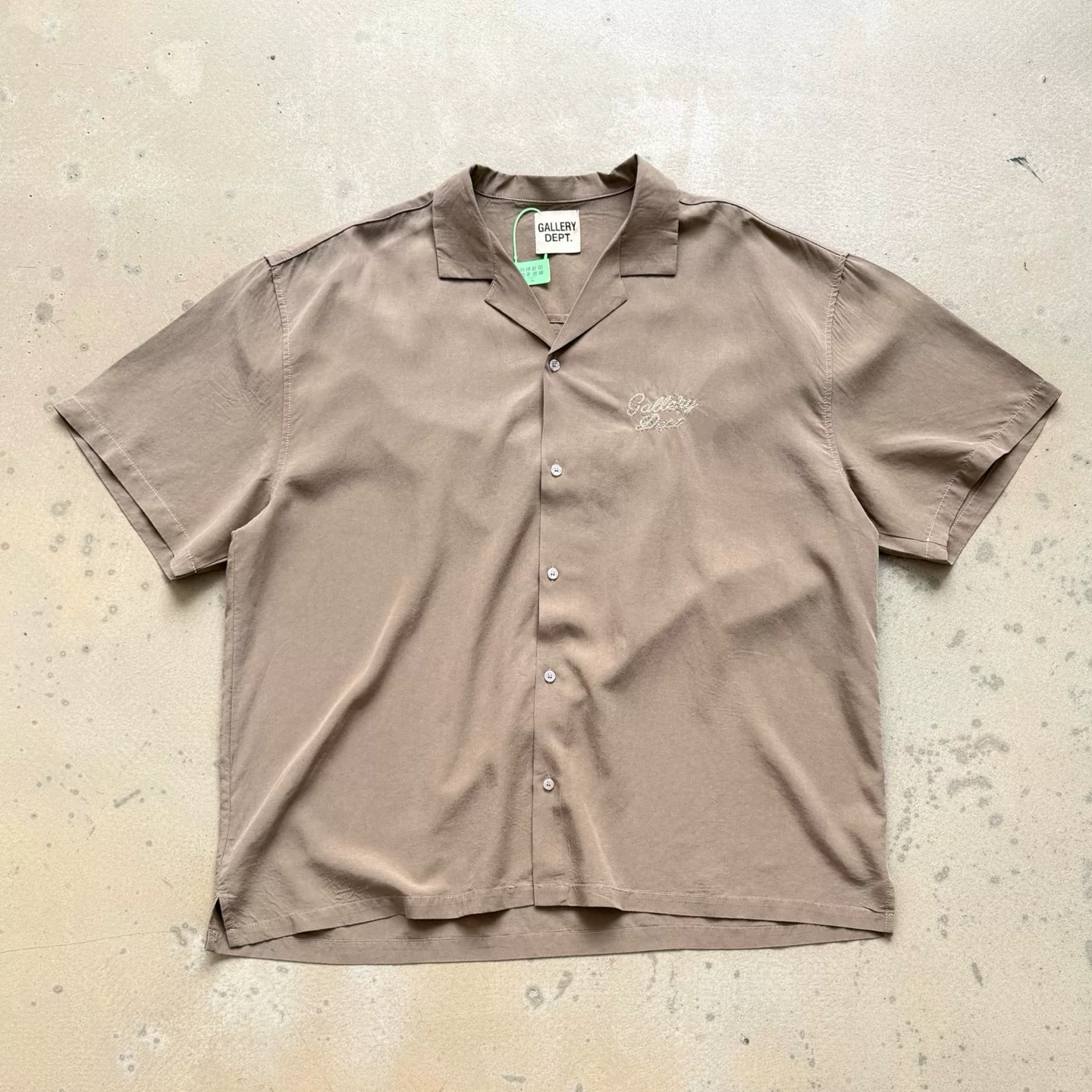 Поло с ярлыком GALLERY DEPT26SS американский ретро свободная рубашка с коротким рукавом в стиле кубинского воротника хавайский йоппи стиль старые деньги