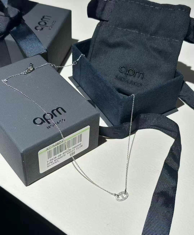 Korean Purchase Apm Genuine Pig Nose Necklace Women's 925 Full Diamond Clavicle Chain as a Gift for Your Girlfriend