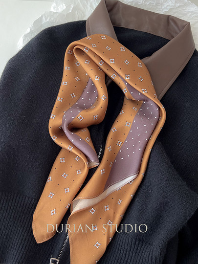 100% mulberry silk scarf, silk scarf shawl, women's autumn scarf, 70cm square scarf, Chinese square scarf, can be tied with a belt