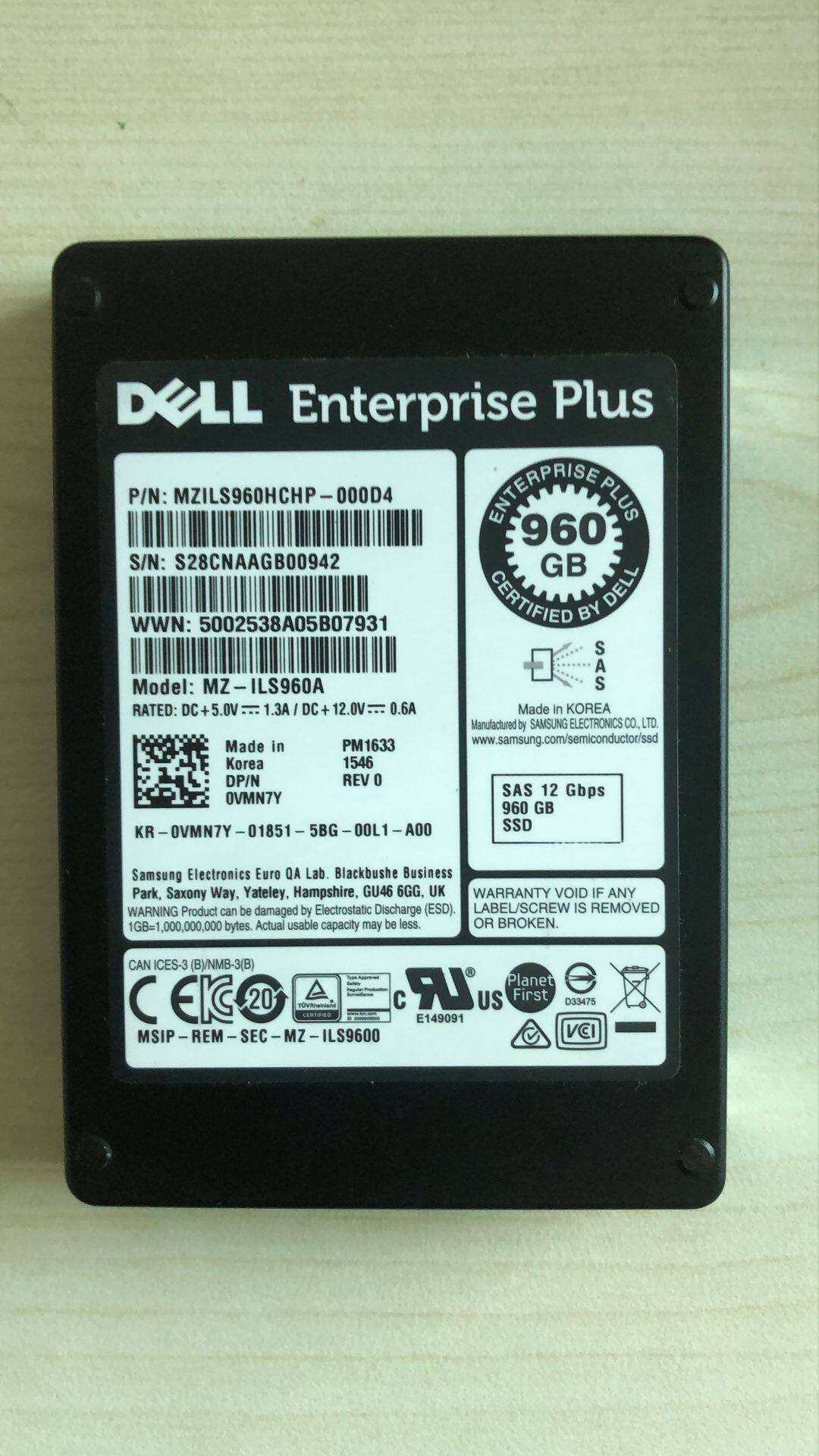 dell dell 1 92T SAS SSD solid state hard drive 1 6T 480G 200G 960G