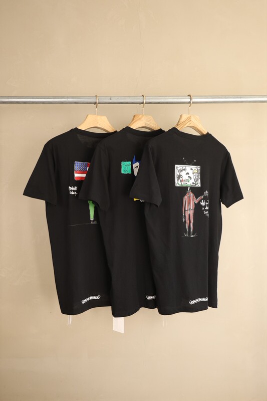 Ar European and American Street Style T-Shirt with Large Cartoon Character Print on the Back, Unisex Summer Round Neck Short-Sleeve T-Shirt