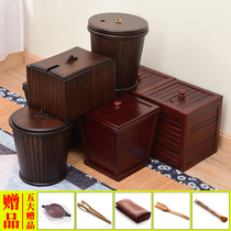 Solid Wood tea slag bucket bamboo tea waste bucket tea ceremony accessories tea tray drainage bucket kung fu tea set trash can
