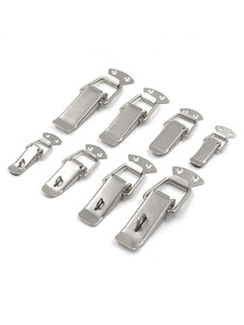 Stainless Steel Buckle Spring Lock Catch Buckle Fixed Toolbox Box Fasteners Door Latch Door Bolt Tension Small Shackle V
