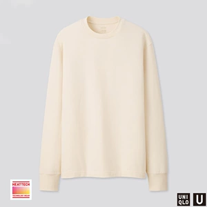 UNIQLO [Сотрудничество дизайнеров] Мужская футболка HEATTECH из смесового хлопка с круглым вырезом (с длинными рукавами) 432513