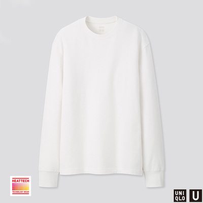 Uniqlo [Дизайнерское сотрудничество] Мужская одежда теплотехня для хлопковой футболки с круглой шеей (длинная рукава) 432513
