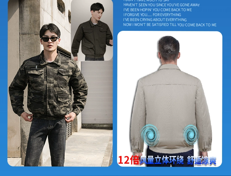 Mùa hè cotton nguyên chất thợ hàn chống mài mòn chống bỏng có thể sạc lại quần áo làm mát có quạt làm mát quần áo điều hòa không khí phần mỏng áo công nhân