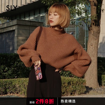 SLY new thickened lazy turtleneck lantern sleeve loose sweater female 030DAA70-2670