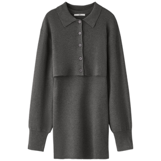 SLY 24冬季新品简约欧美风两件套短款针织连衣裙030HSM73-0210