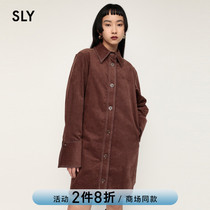 SLY2021 winter New retro lapel long sleeve casual shirt dress women 030EAZ33-5880