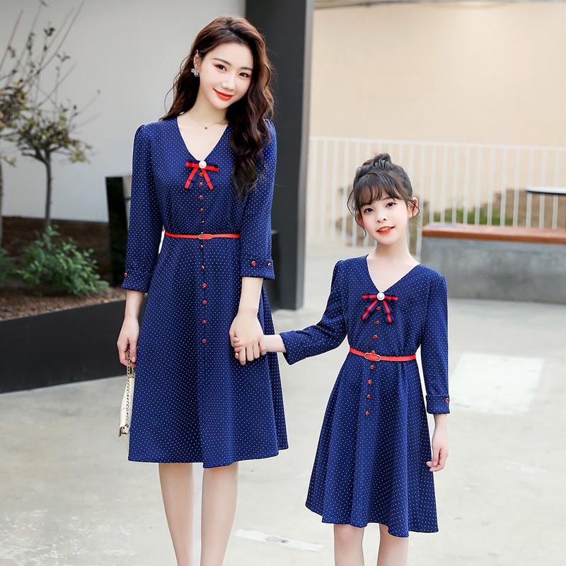 Online Red Spring Clothing pro-son dress Han version 2021 New wave Fried Street Mother Women Dress Crus Dress Foreign Pie Autumn