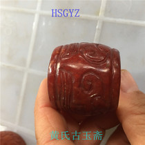 Antique high ancient jade imitation Qingming era natural old Xiuyu Huangqin Jade finger antique antique antique collection Seiko carving