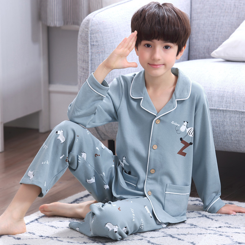 2026 New Children's Pajamas for Boys, Spring and Autumn Long-Sleeved Pure Cotton Thin Style, Little Boys, Middle and Older Children's Home Wear Set 2026 New Children's Pajamas for Boys, Spring and Autumn Long-Sleeved Pure Cotton Thin Style, Little Boys, Middle and Older Children's Home Wear Set