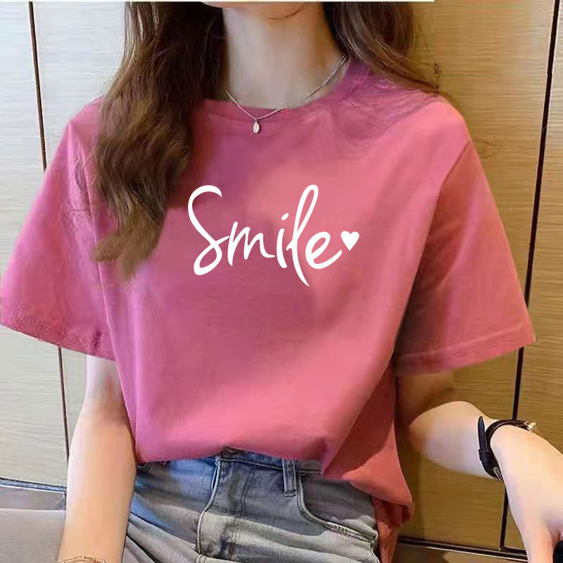 Pure Cotton Short-Sleeved T-Shirt for Women 2026 New Summer Loose Korean Style Round Neck Top Versatile Casual Plus Size Student Trend
