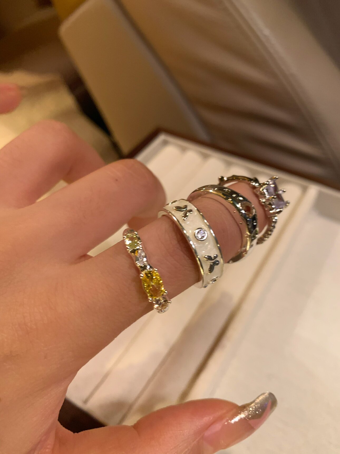 Exklusives Designer Ring Set Für Damen Niche Modeschmuck_voghion.com