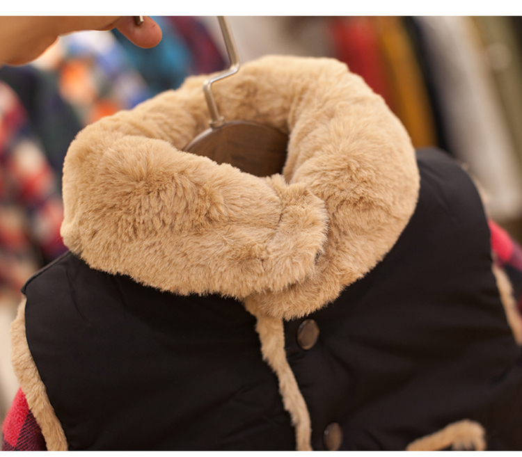 Áo vest trẻ em mùa đông dày phiên bản Hàn Quốc cho bé cộng với áo nhung trong áo bé trai ve áo cao cổ áo vest các mẫu gile đẹp cho bé