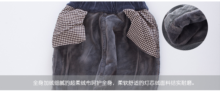 Con trai cộng với quần nhung mùa thu và mùa đông trẻ em quần nhung kẻ thường quần dày harem quần cotton trẻ em thủy triều quần mỏng mùa hè trẻ em