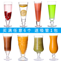 Glass unleaded juice cup household water Cup dessert salad cup cold drink glass Transparent Milk Cup bubble lemon Cup