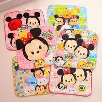TSUM Mickey Minnie squirm three-eyed cartoon suction small square towel child cushion back rubbing sweat towels soft towel