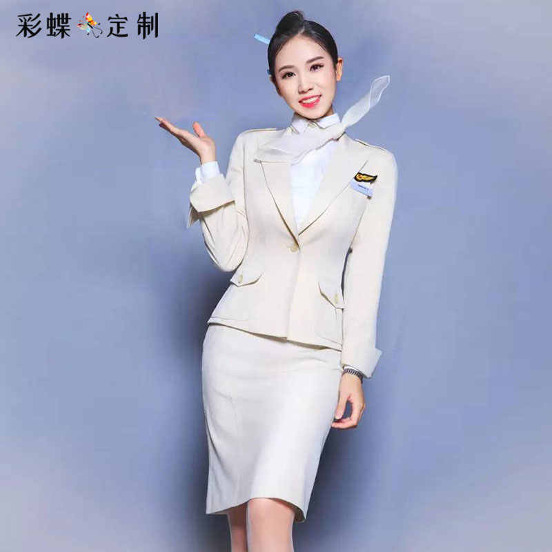 大韓航空 CA制服 4点セット 半袖シャツ スカート バレッタ タイ ヘアピン